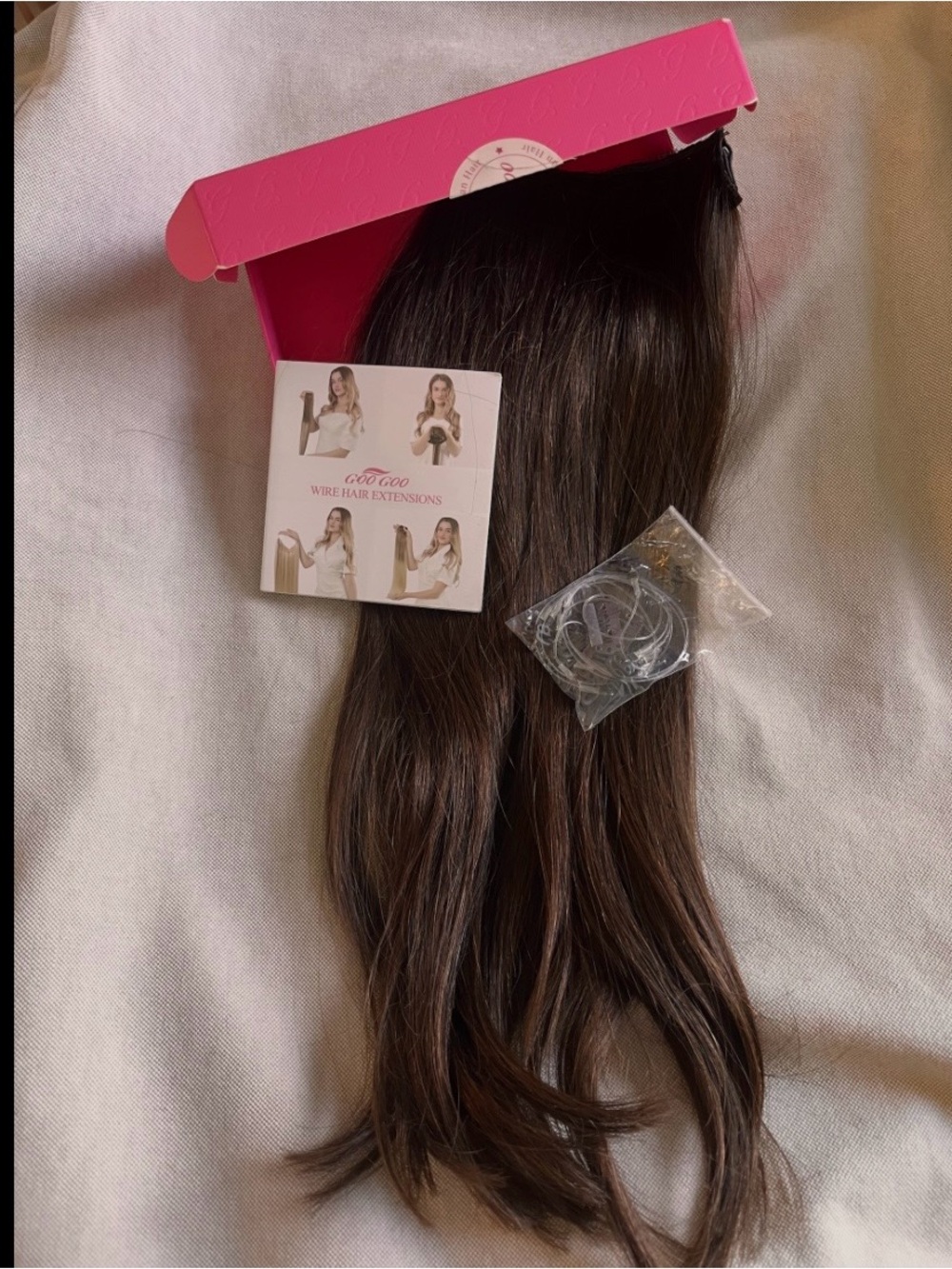 GooGoo Hair Halo Style Wire Hair Extensions 4A-Dark Brown 16in